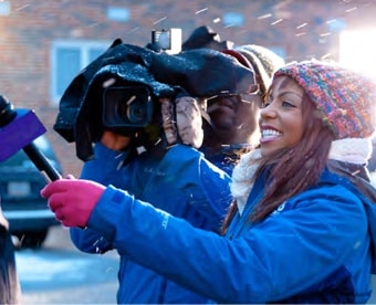 Students on video shoot