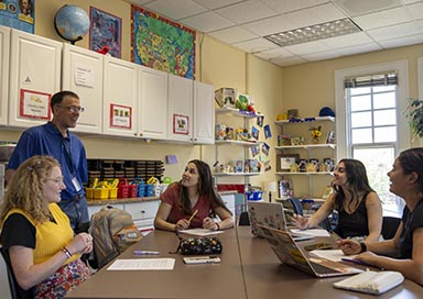 Students in education class