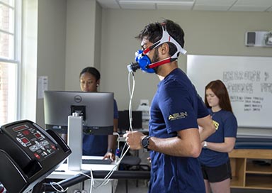 Students doing exercise stress test