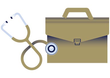Briefcase and stethoscope illustration