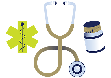 Stethoscope & medical symbol illustration