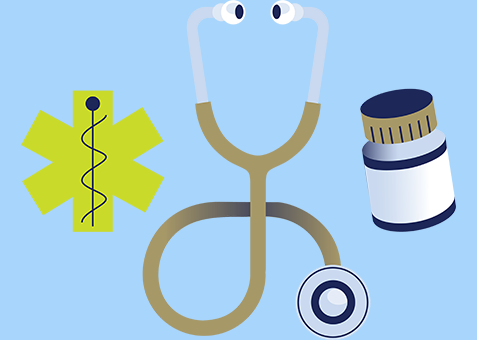 Stethoscope & medical symbol illustration