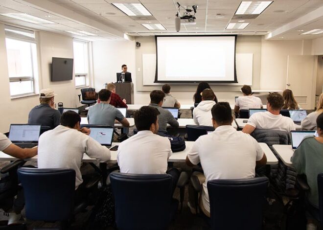 Business students in class