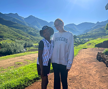 Lily Frye and little boy in Lesotho
