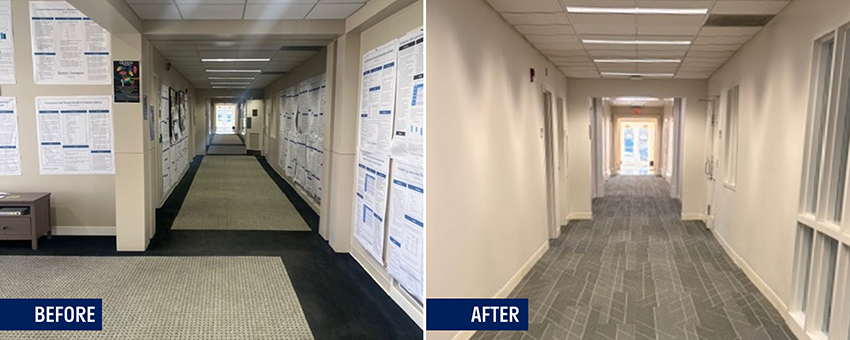 Before & After - Sykes-Dana hallway