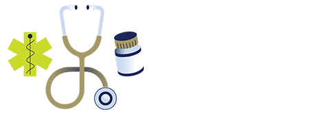 Stethoscope and Rx bottle illustration
