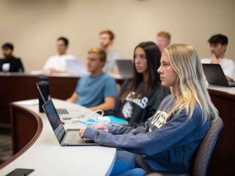 Students in a business class