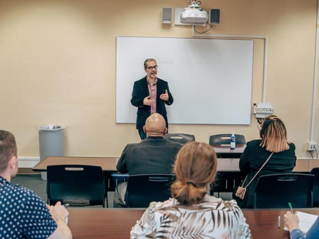 Professor teaching a class