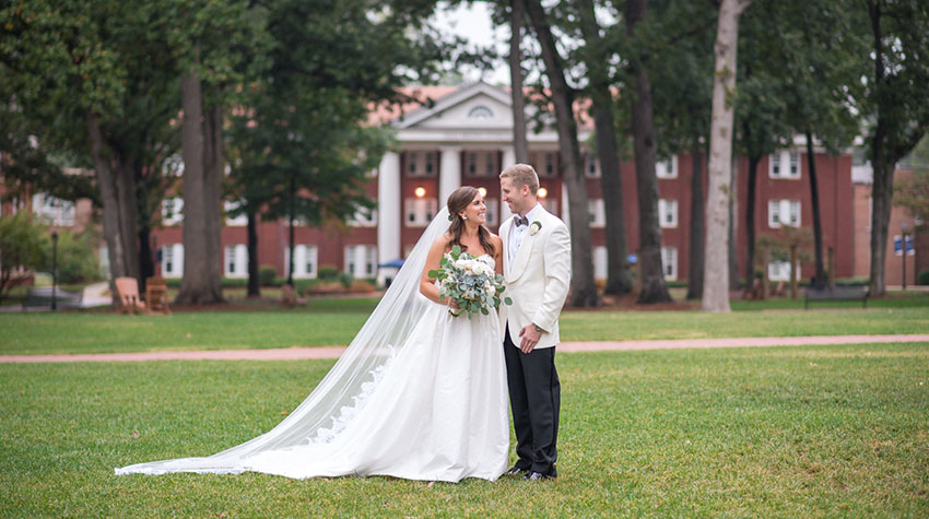 Bridal couple on Resident Quad