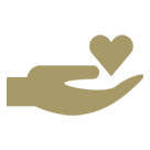 Giving hand with heart icon
