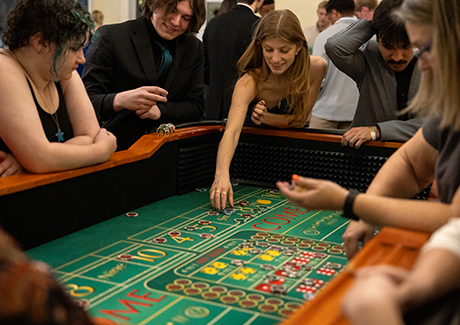 Students playing craps during Casino Night