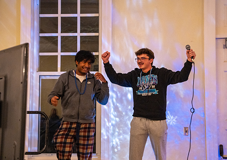 Students signing karaoke