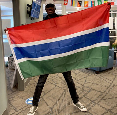 Seedy with the Gambian Flag