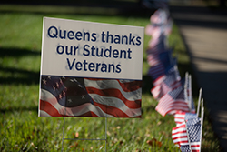 Queens thanks our Student Veterans sign