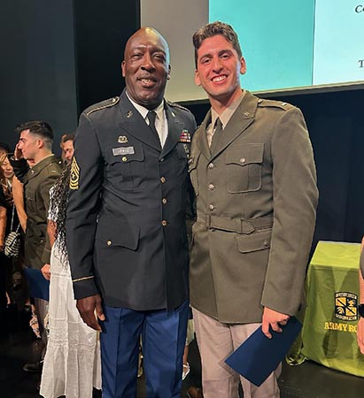Darryl White Sr and ROTC student Jayson Alexander