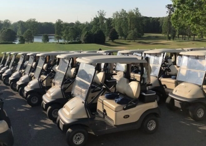 Golf carts at golf course