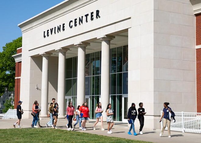 Prospective students in front of Levine