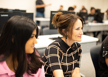 Graduate students in class