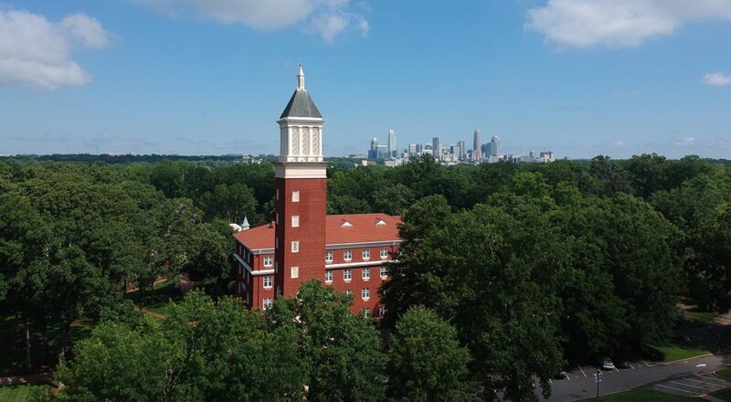 Aerial Queens University of Charlotte campus