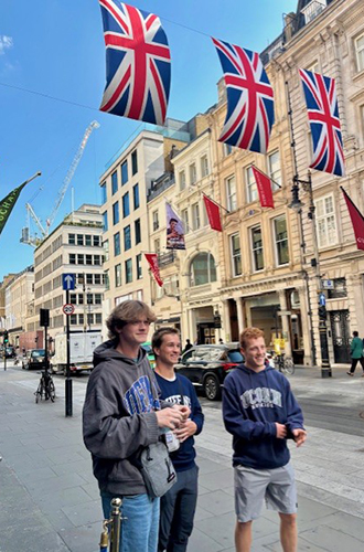 Male students on Bond Street