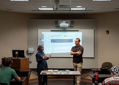 Dr. Mubarak & Dr. Bird teaching interfaith class