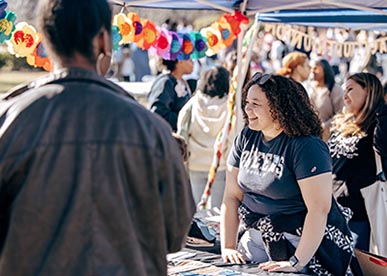 Students at Fan Fest during Homecoming
