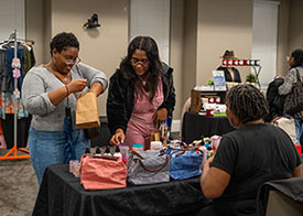 Students shopping at Black popup shop