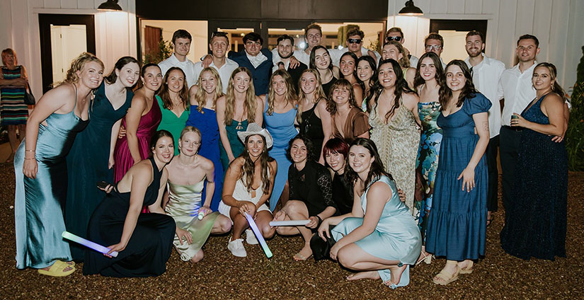 Swim team reunion at wedding