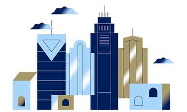 Illustration of Charlotte skyline