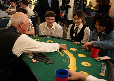 Students at Casino Night 2025
