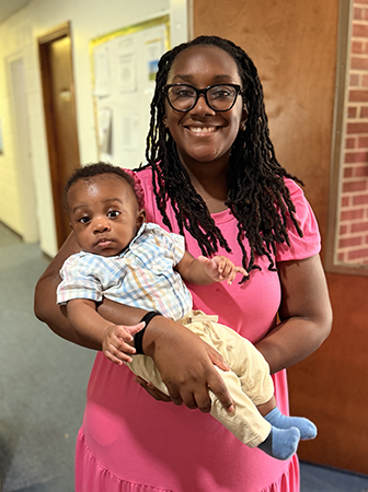 Mikayla Scarborough with son