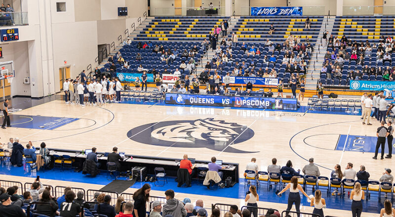 Curry Arena basketball court during Homecoming game