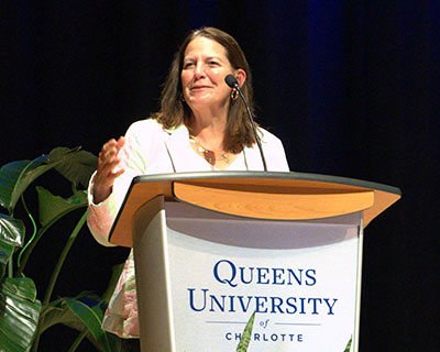 Connie Book speaking at Campus Update
