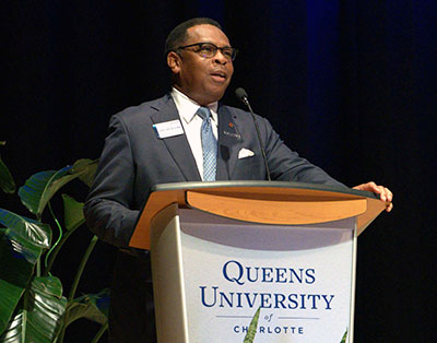 Jesse Cureton speaking at Campus Update