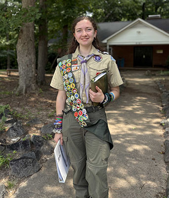 Raven Horneman in Scouting America uniform