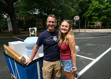 Adrian and Lydia Byrd on move in day