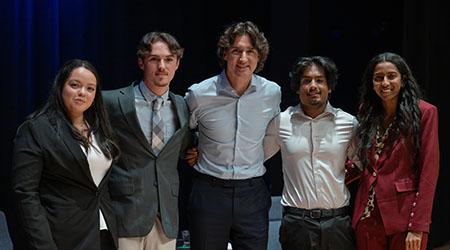 Justin Trudeau with student panel